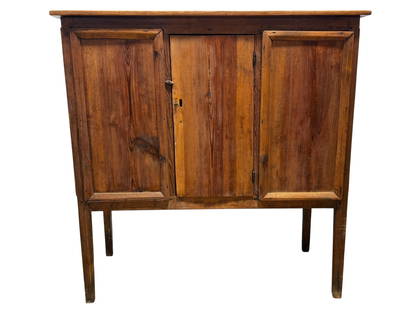 Primitive Heart Pine Meat Safe: Primitive Heart Pine Meat Safe. Measures 52" H x 51.25" W x 22.25" D. Condition reflects its age.
