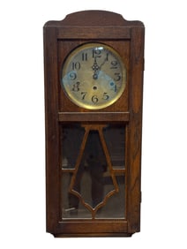 Antique Misson Oak Wall Hanging Clock