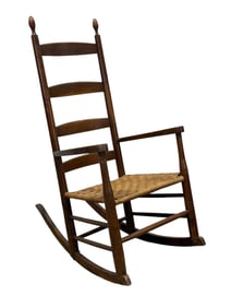 Antique Walnut Ladder Back Rocker