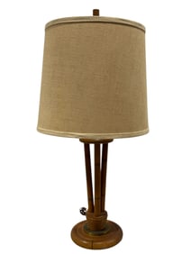 MCM Rattan Bamboo Style Table Lamp