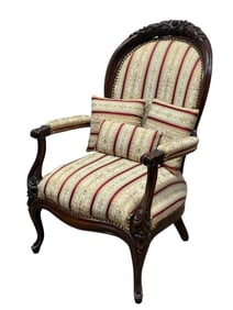 Early 20th C. Upholstered Arm Chair