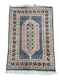 Small Hand Knotted Pakastani Wool Rug