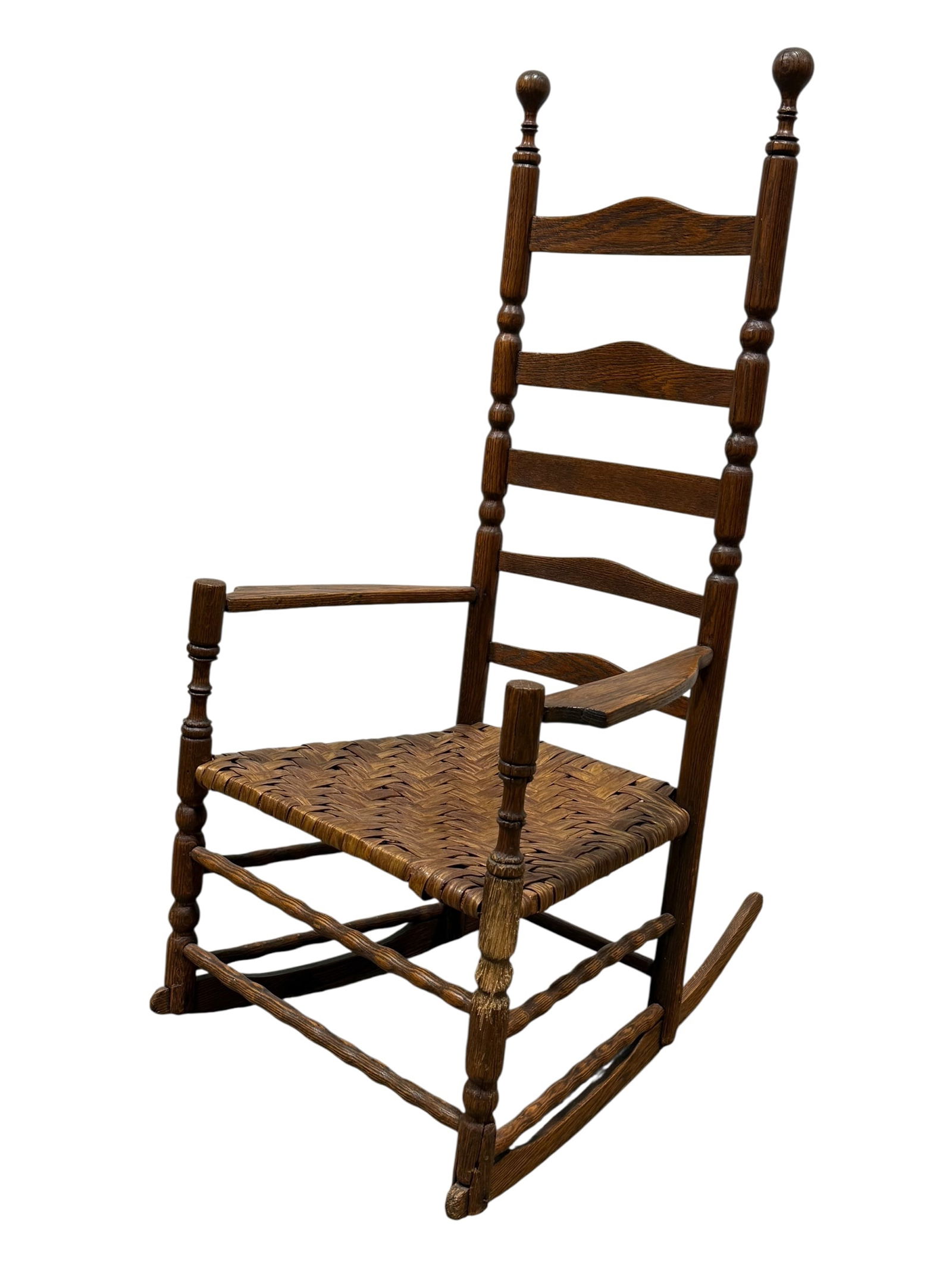 Antique Oak Ladder Back Rocker (1 of 7)