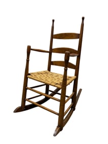 Antique Rocker w/ Splint Weave Seat