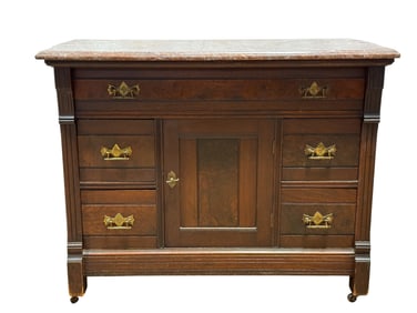 Antique Eastlake Marble Top Washstand