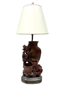 Vintage Soap Stone Table Lamp