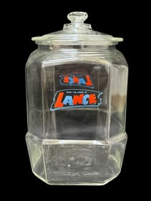 Large Glass Lance Jar w/ Lid