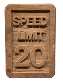 Vintage Wood 20MPH Speed Limit Sign