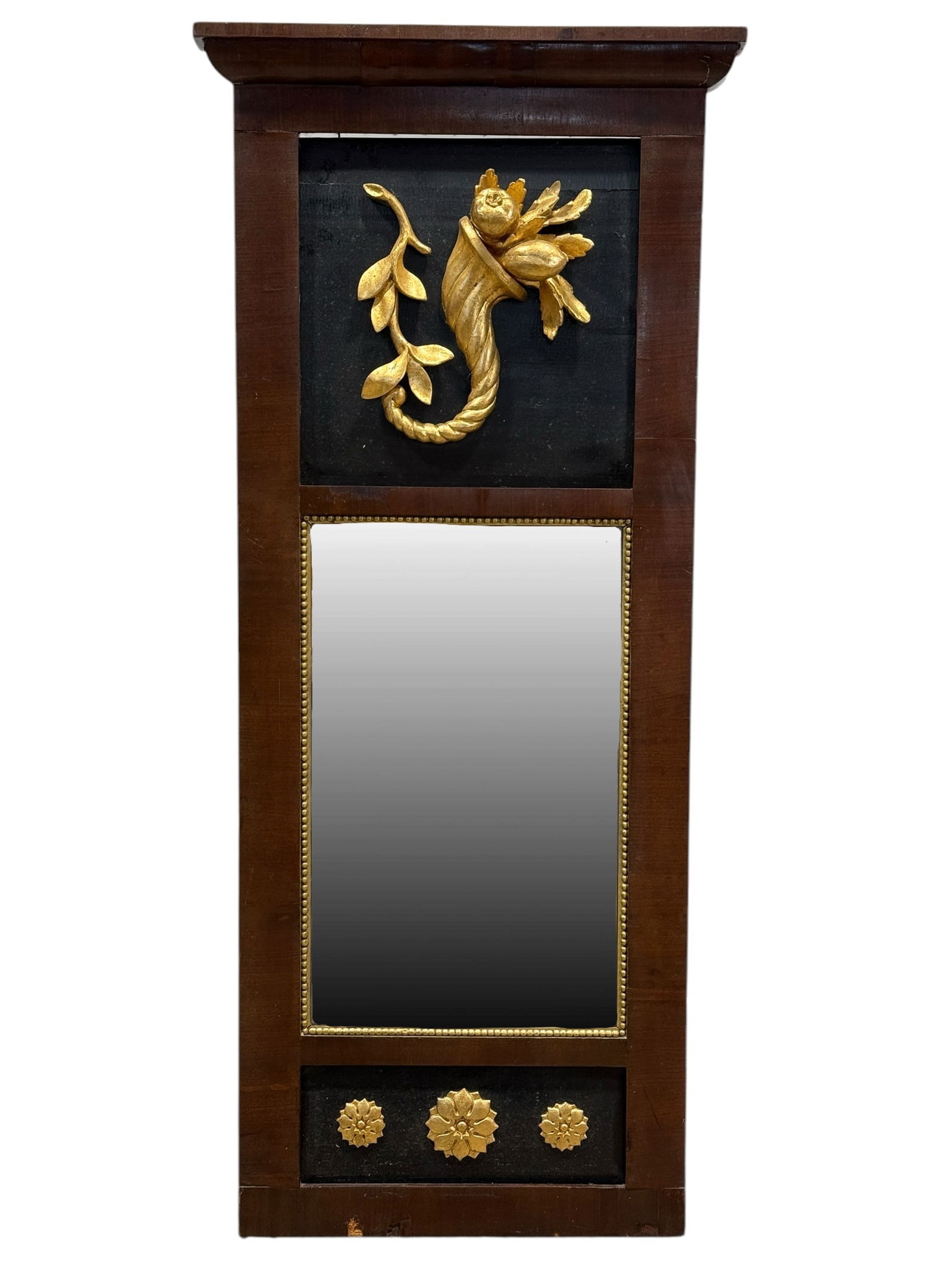 Antique French Empire Mirror w/ Gilt Motifs (1 of 8)