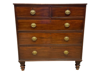 19th C. English Georgian Mahogany Chest of Drawers