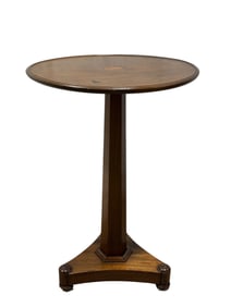 19th C. Georgian Mahogany Round Top Side Table