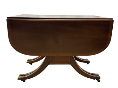 Duncan Phyfe 4 Pedestal Drop Leaf Table w/ 3 Leaves