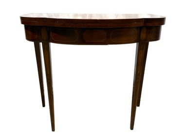 Vintage English Provincial Mahogany Game Table w/ Inlay