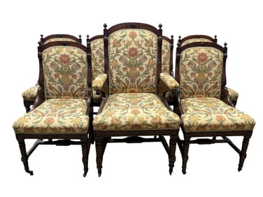 Set of 7 19th C. English Mahogany Dining Chairs
