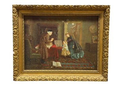 Framed "The Young Model" Painting on Board