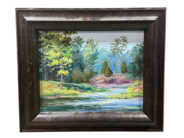 Signed J.K. Buckley Oil on Canvas "Southern Lake Retreat" Painting