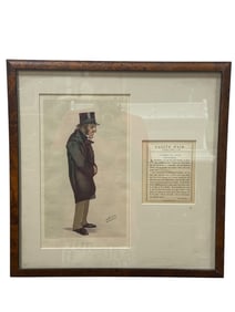 Framed "Cheshire" Vanity Fair Print w/ Article