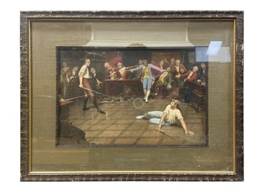 John A. Lomax American "Dramatic Scene" Colortype Print