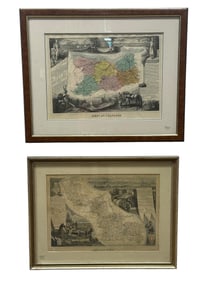 Lot of 2 French Map Prints