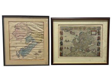 Lot of 2 European Map Prints