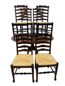 19th C. English Breakfast Table w/ 6 Chairs