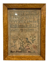 Framed 1808 Needlepoint Sampler by Mary Frank