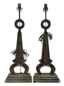 Pair of Mid Century Metal Base Lamps