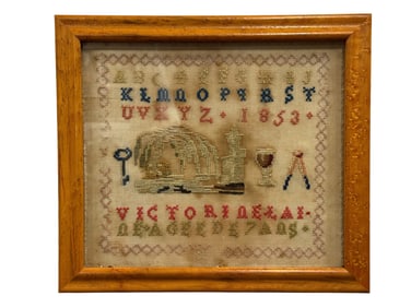 Framed 1853 Needlepoint Sampler
