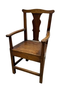 Antique Tiger Oak George III Style Arm Chair