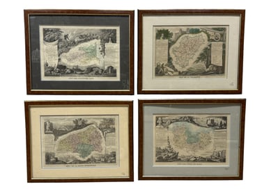 Lot of 4 Framed Maps