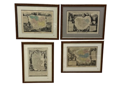 Lot of 4 Framed Maps