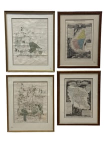Lot of 4 Framed Maps
