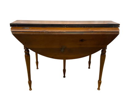 Vintage Drop Leaf Dining Table w/ 2 Leaves: Vintage Drop Leaf Dining Table w/ 2 Leaves. Measures 29" H x 26.25" W x 48" D. Table measures 48" W x 48" D. Each leaf insert measures 10" W x 48" D. Has scuffs and scratches throughout (see photos).
