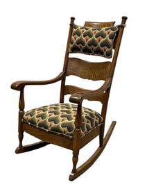 1900s Tiger Oak Rocker