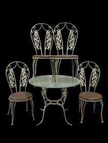 5Pc Wrought Iron Outdoor Table Set