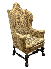 Vintage Floral Design Wingback Arm Chair