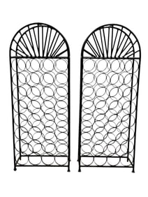 Pair of Iron 32 Bottle Wine Racks