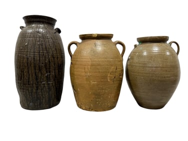 Group of 3 Pottery Jars