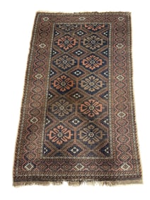 Antique Hand Knotted Baluch Afghan Rug