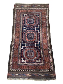 Antique Hand Knotted Baluch Afghan Rug