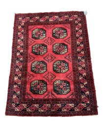 Antique Hand Knotted Persian Bukhara Wool Rug