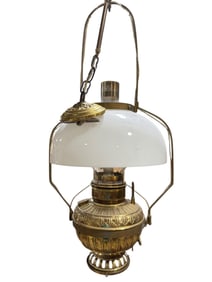 Antique Electrified Hanging Lantern Lamp