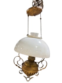 Antique Brass Bradly & Hubard Electrified Hanging Lantern