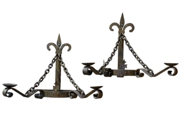Wrought Iron Gothic Style Wall Hanging Candle Holders