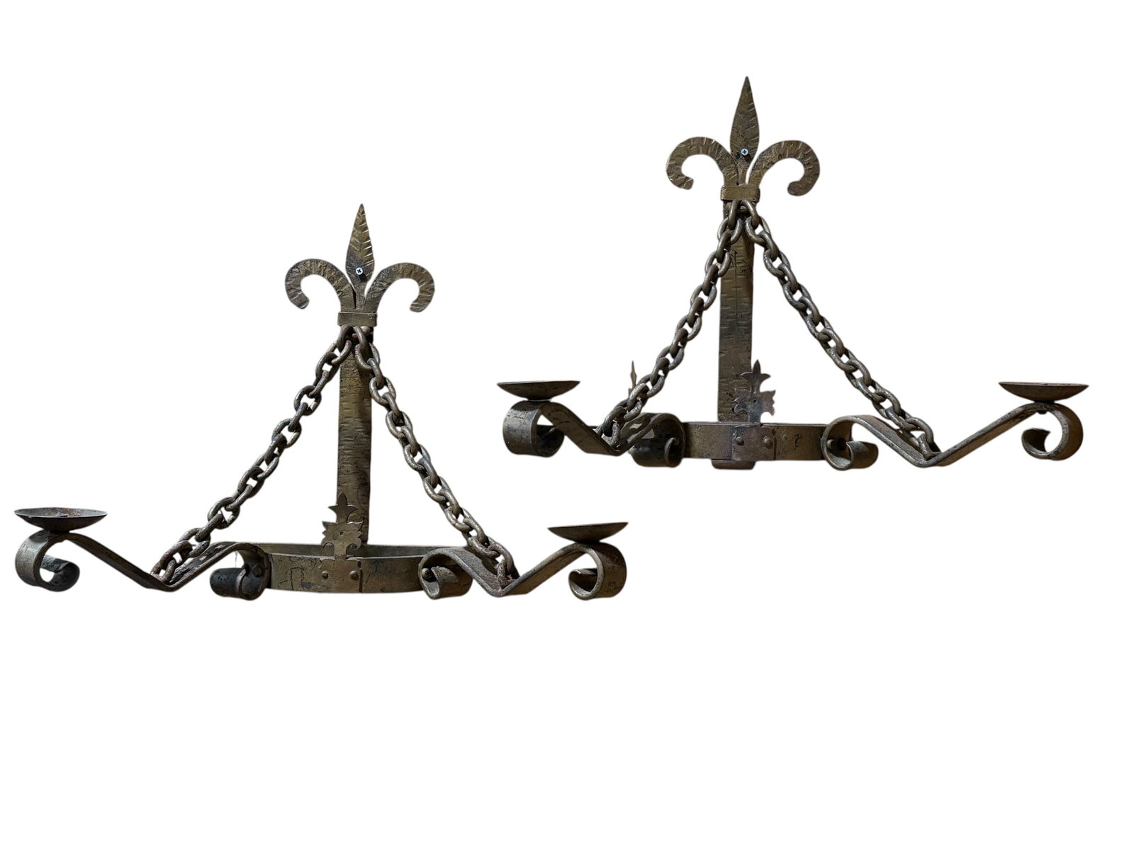 Wrought Iron Gothic Style Wall Hanging Candle Holders (1 of 7)
