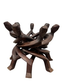 African 7 Headed Wooden Unity Stand