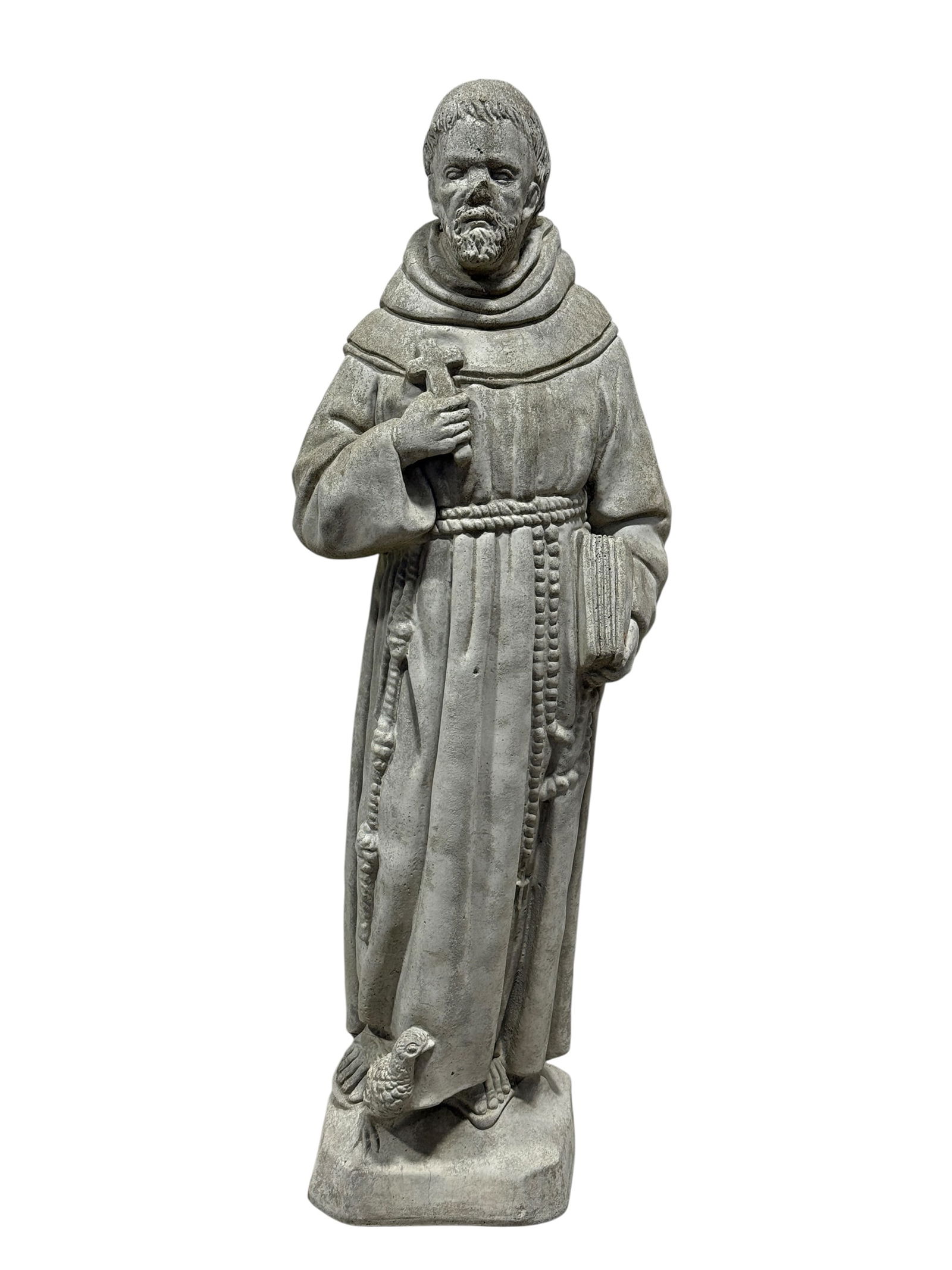 Concrete St. Francis of Assisi Garden Statue: Concrete St. Francis of Assisi Garden Statue. Measures 24" Tall. In good condition.