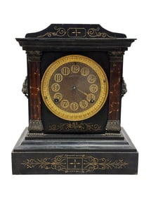 Ansonia Clock Co. Cast Iron Mantel Clock