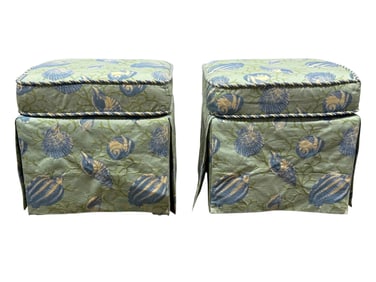 Pair of Upholstered Slipper Stools