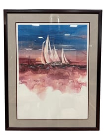 Signed Michael Atkinson "Regatta at Sunset" Print